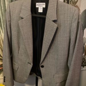 Vintage 90s Pendleton black houndstooth blazer size 10 petite